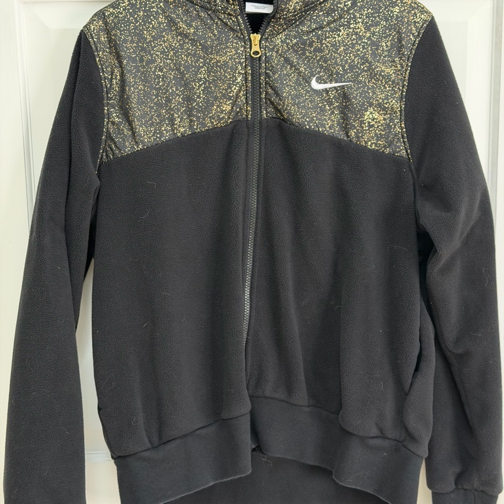 Nike Black Jacket with Gold Speckle Design